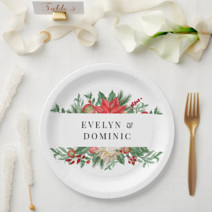 Prato De Papel Casamento de Feriado de Folhagem de Natal
