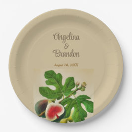 Prato De Papel Casamento de figos vegetais