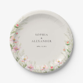 Prato De Papel Casamento de Flores Selvagens de Papel