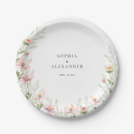 Prato De Papel Casamento de Flores Selvagens de Papel