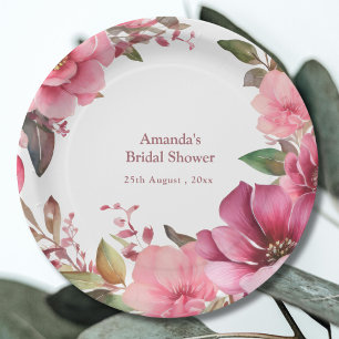 Prato De Papel Casamento De Fora Rosa Elegante Boho