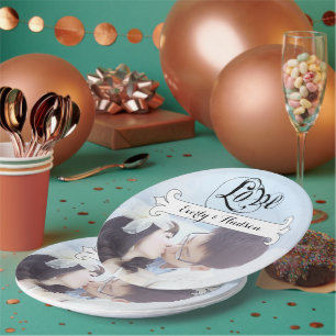 Prato De Papel Casamento de Fotografias de Banner Personalizado