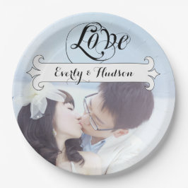 Prato De Papel Casamento de Fotografias de Banner Personalizado