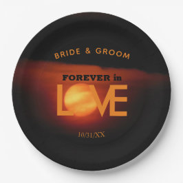 Prato De Papel Casamento de Lua de Colheita de cheio