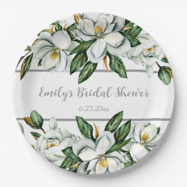 Prato De Papel Casamento de Magnólia Verde Água