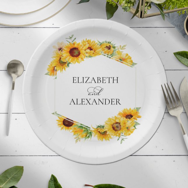 Prato De Papel Casamento de outono de Autumn Geométrico (Criador carregado)