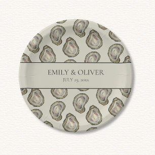 Prato De Papel Casamento de Oyster Shells