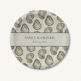 Prato De Papel Casamento de Oyster Shells