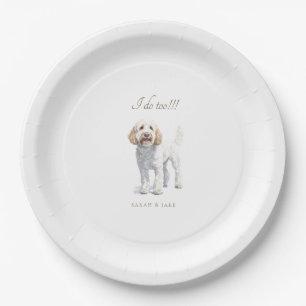 Prato De Papel Casamento de Pet Personalizado de Labradoodle