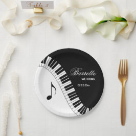 Prato De Papel Casamento de Piano Keys, Músicos Criativos