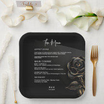 Casamento de Rosa Preta e Dourada Elegante