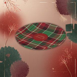 Prato De Papel casamento de tartan celta escocês vermelho-verde