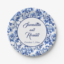 Prato De Papel Casamento de Toalha Floral Branca Elegante