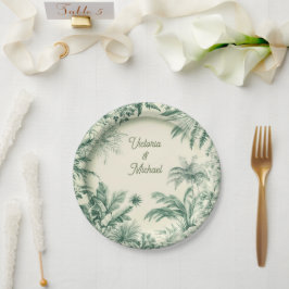 Prato De Papel Casamento de Toile Tropical Hawaiian Island