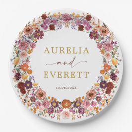 Prato De Papel Casamento de Wreath do Jardim de Flores Selvagens
