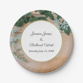 Prato De Papel Casamento Dourado de Quadro Botânico Russo