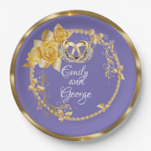 Casamento Dourado Elegante Púrpura Personalizado