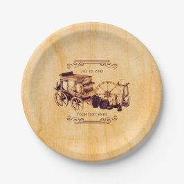 Prato De Papel Casamento Elegante Country Vintage Ocidental