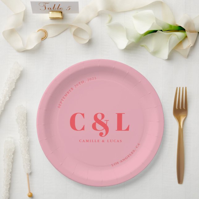 Prato De Papel Casamento elegante e tradicional (Casamento)