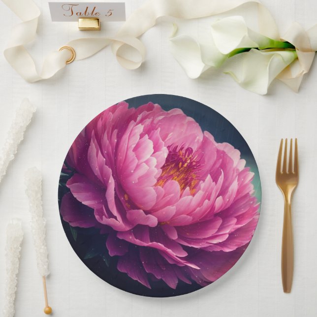 Prato De Papel Casamento floral/chá em papel (Casamento)