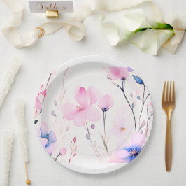 Prato De Papel Casamento floral/chá em papel