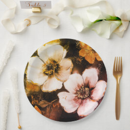 Prato De Papel Casamento floral/chá em papel