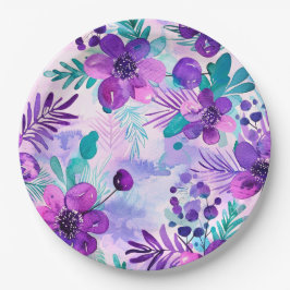 Prato De Papel Casamento floral/chá em papel