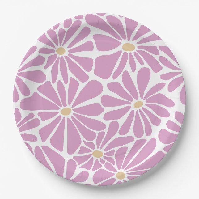 Prato De Papel Casamento floral/chá em papel (Frente)