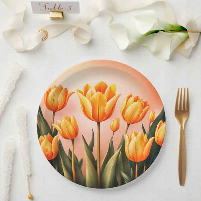 Prato De Papel Casamento floral/chá em papel (Casamento)