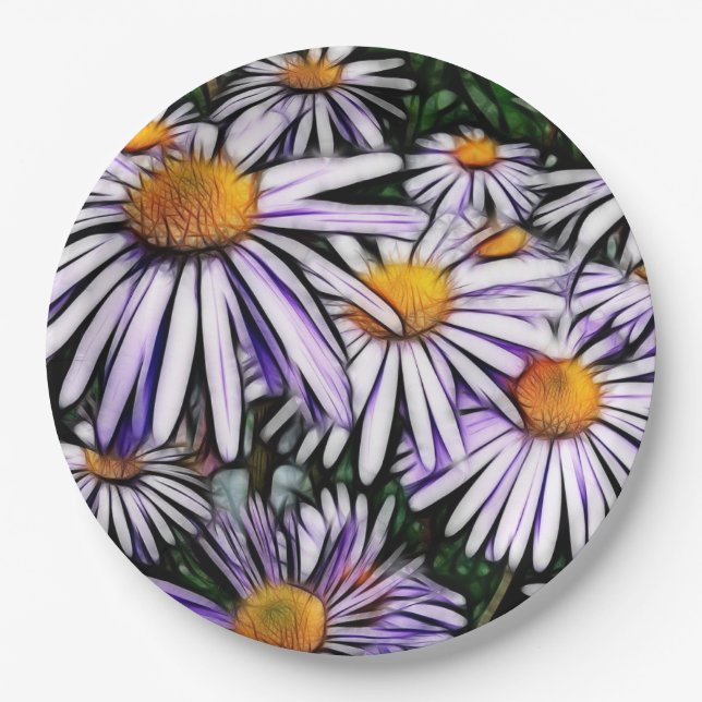 Prato De Papel Casamento floral/chá em papel (Frente)