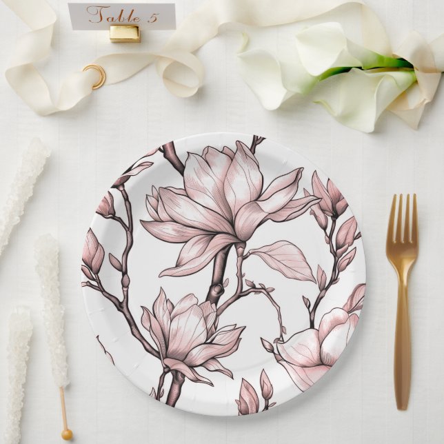 Prato De Papel Casamento floral/chá em papel (Casamento)