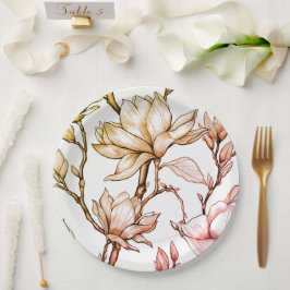 Prato De Papel Casamento floral/chá em papel