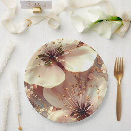 Prato De Papel Casamento floral/chá em papel