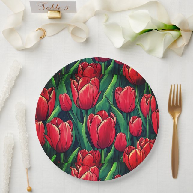 Prato De Papel Casamento floral/chá em papel (Casamento)