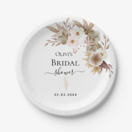 Prato De Papel Casamento floral Chic Bohemian