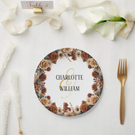 Prato De Papel Casamento Floral Rustic Chic