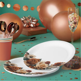 Prato De Papel Casamento Floral Rustic Chic