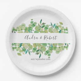 Prato De Papel Casamento Greenery Eucalyptus Garland