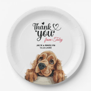 Prato De Papel Casamento Inglês Cocker Spaniel Obrigado