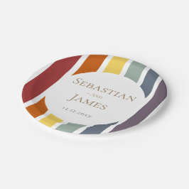 Prato De Papel Casamento LGBTQ Gay Rainbow