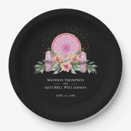 Prato De Papel Casamento Metafísico com Cristais de Mandala Flora