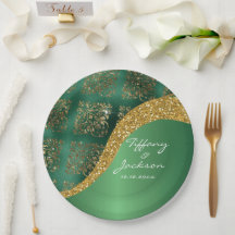 Casamento Metálico Verde Brilho Glam Gold