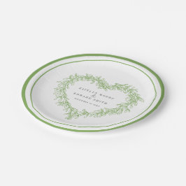 Prato De Papel Casamento no inverno branco verde-arte Mistletolin