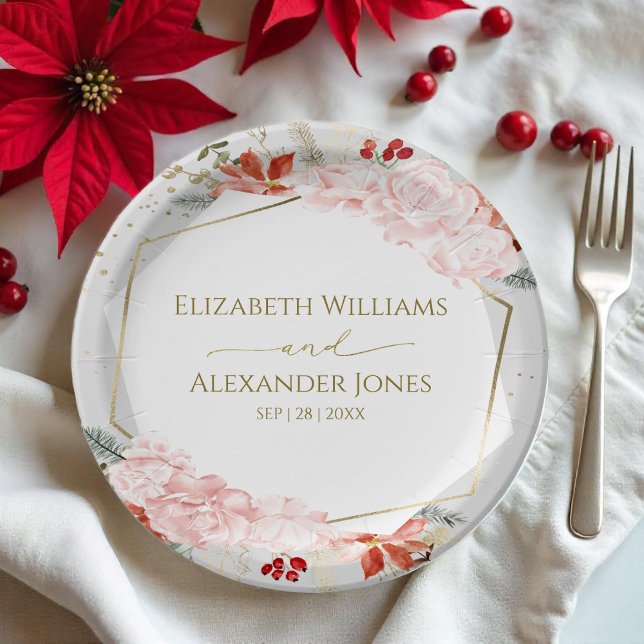 Prato De Papel Casamento no inverno De Placa De Água Dourada (Criador carregado)