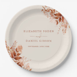 Prato De Papel Casamento outono Rustic Floral Autumn