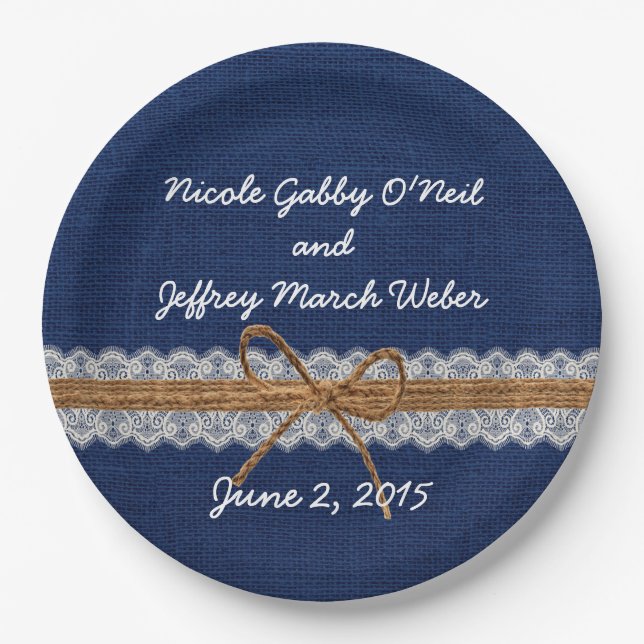 Prato De Papel Casamento outono rústico de serapilheira do (Frente)