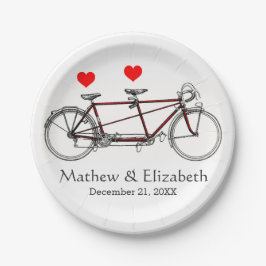 Prato De Papel Casamento Personalizado Da Bicicleta De Bicicleta