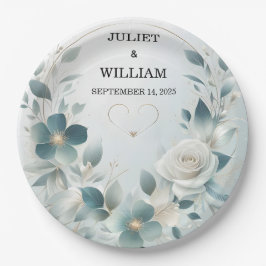 Prato De Papel Casamento prateado de rico de metal brilhante de a