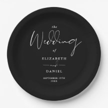 Casamento Preto E Branco De Letra Moderna Elegante