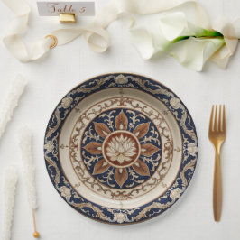 Prato De Papel Casamento Real de Flor Azul, Cerâmica Floral